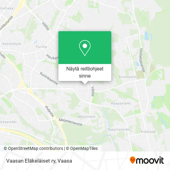 Vaasan Eläkeläiset ry kartta