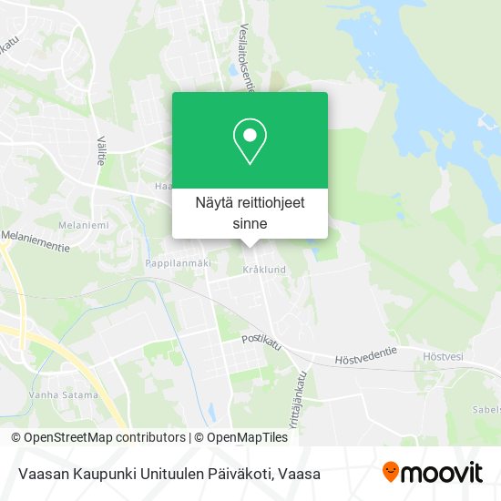 Vaasan Kaupunki Unituulen Päiväkoti kartta