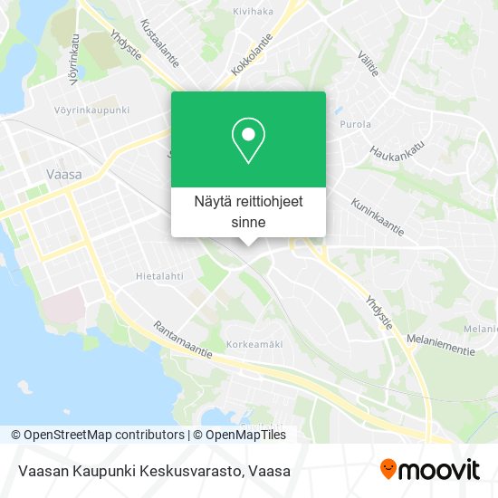 Vaasan Kaupunki Keskusvarasto kartta