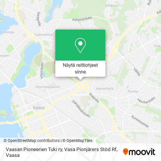 Vaasan Pioneerien Tuki ry, Vasa Pionjärers Stöd Rf kartta