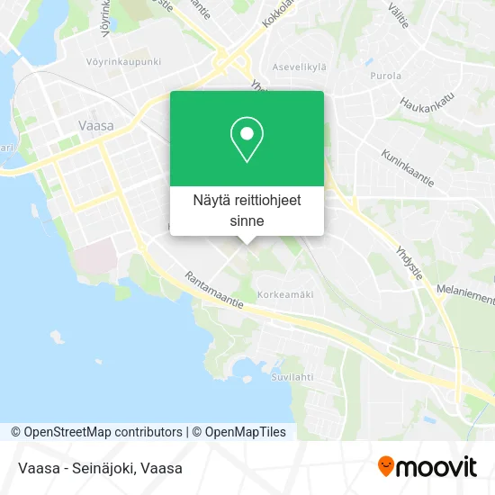 Vaasa - Seinäjoki kartta
