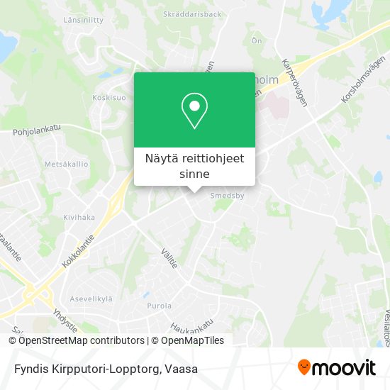 Fyndis Kirpputori-Lopptorg kartta