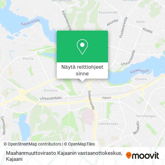 Maahanmuuttovirasto Kajaanin vastaanottokeskus kartta