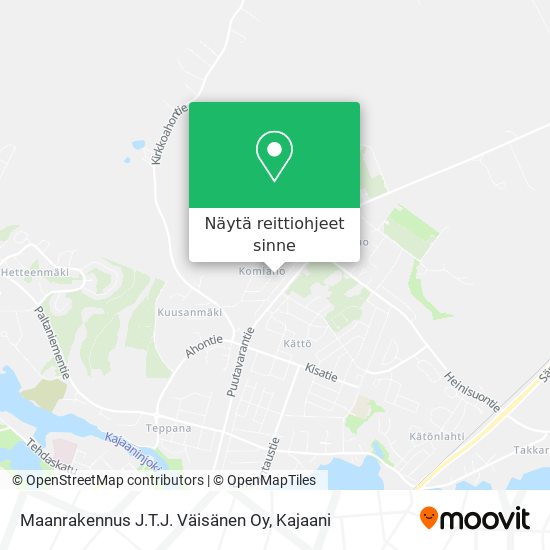 Maanrakennus J.T.J. Väisänen Oy kartta