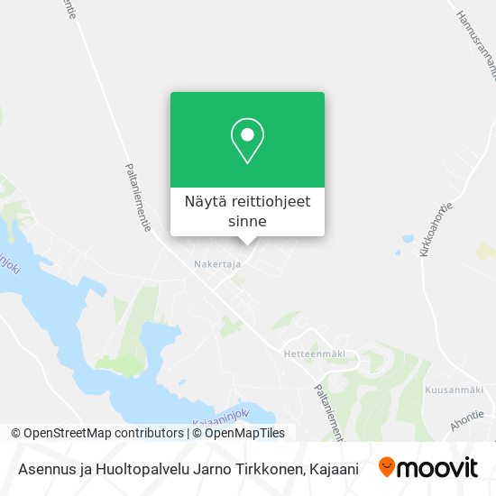 Asennus ja Huoltopalvelu Jarno Tirkkonen kartta
