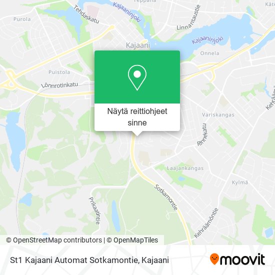 St1 Kajaani Automat Sotkamontie kartta