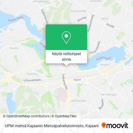 UPM metsä Kajaanin Metsäpalvelutoimisto kartta