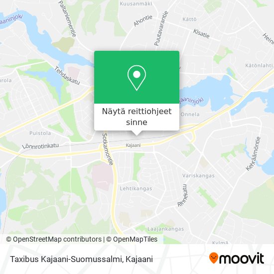 Taxibus Kajaani-Suomussalmi kartta