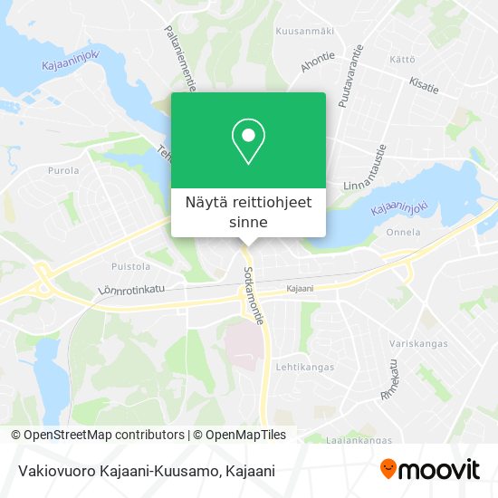 Vakiovuoro Kajaani-Kuusamo kartta