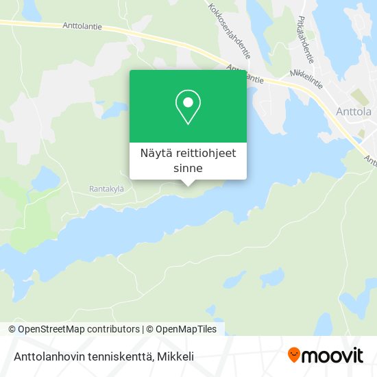 Anttolanhovin tenniskenttä kartta