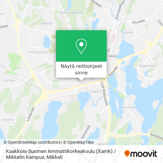 Kaakkois-Suomen Ammattikorkeakoulu (Xamk) / Mikkelin Kampus kartta