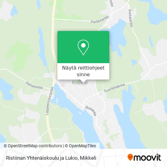 Ristiinan Yhtenäiskoulu ja Lukio kartta