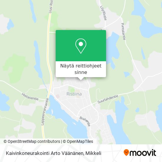 Kaivinkoneurakointi Arto Väänänen kartta
