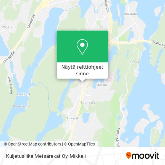 Kuljetusliike Metsärekat Oy kartta