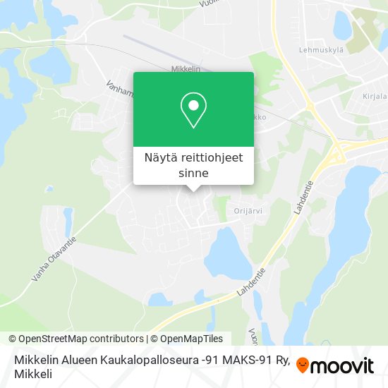 Mikkelin Alueen Kaukalopalloseura -91 MAKS-91 Ry kartta