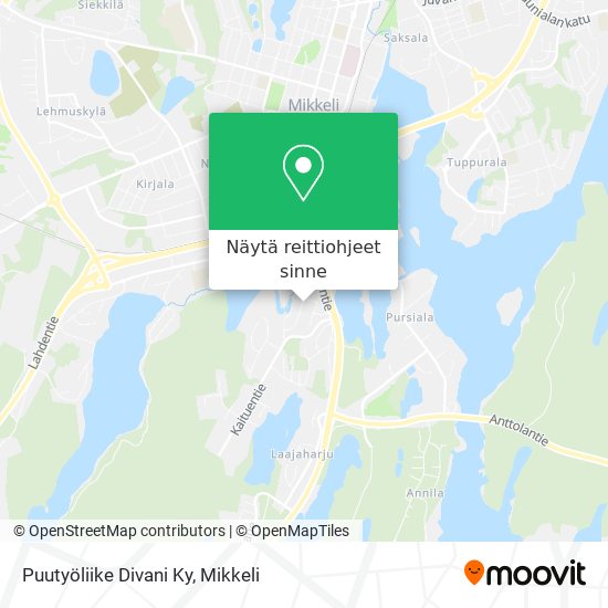 Puutyöliike Divani Ky kartta