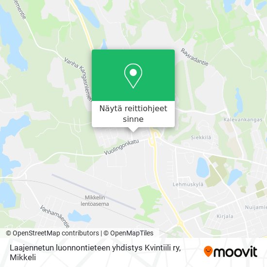 Laajennetun luonnontieteen yhdistys Kvintiili ry kartta