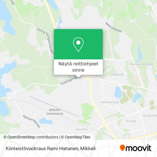 Kiinteistövuokraus Rami Hietanen kartta