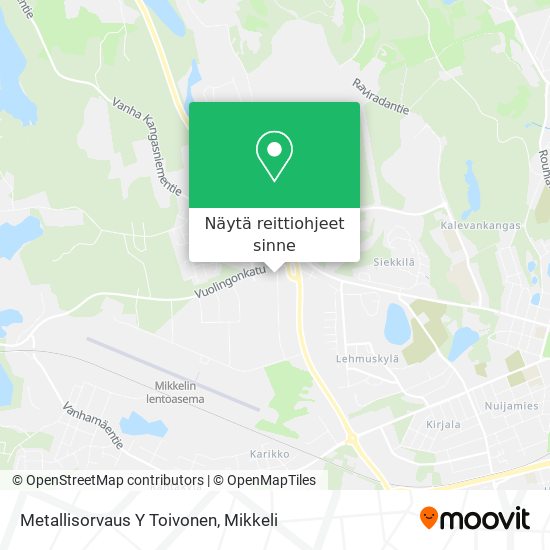 Metallisorvaus Y Toivonen kartta