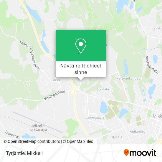 Tyrjäntie kartta