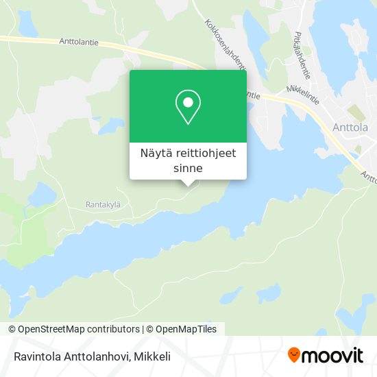 Ravintola Anttolanhovi kartta