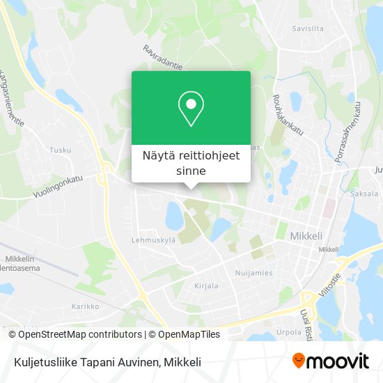 Kuljetusliike Tapani Auvinen kartta