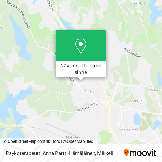 Psykoterapeutti Anna Partti-Hämäläinen kartta