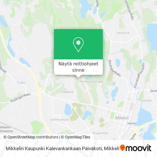 Mikkelin Kaupunki Kalevankankaan Päiväkoti kartta