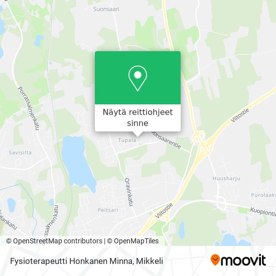 Fysioterapeutti Honkanen Minna kartta