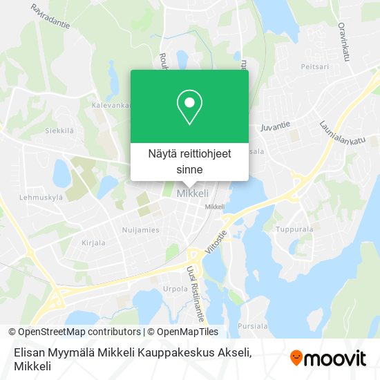 Elisan Myymälä Mikkeli Kauppakeskus Akseli kartta