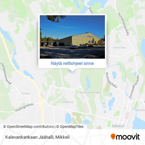 Kalevankankaan Jäähalli kartta