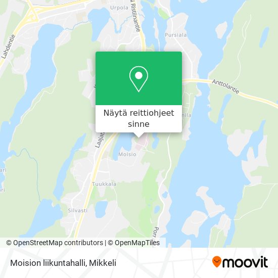 Moision liikuntahalli kartta