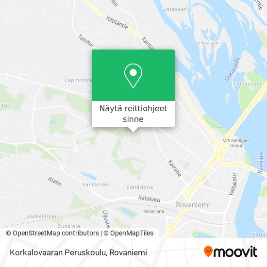 Korkalovaaran Peruskoulu kartta