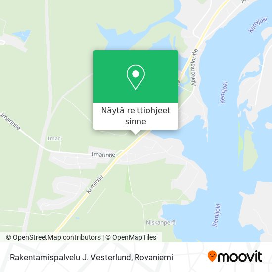 Rakentamispalvelu J. Vesterlund kartta