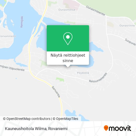 Kauneushoitola Wilma kartta
