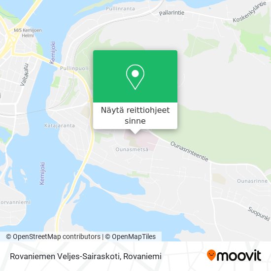 Rovaniemen Veljes-Sairaskoti kartta