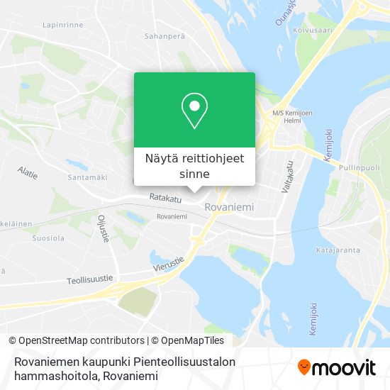 Rovaniemen kaupunki Pienteollisuustalon hammashoitola kartta