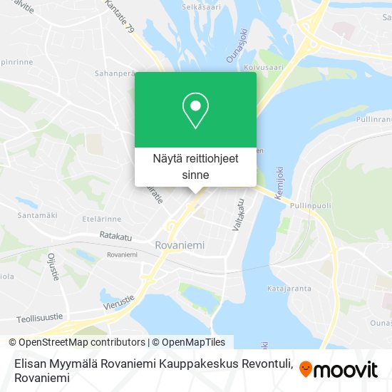Elisan Myymälä Rovaniemi Kauppakeskus Revontuli kartta