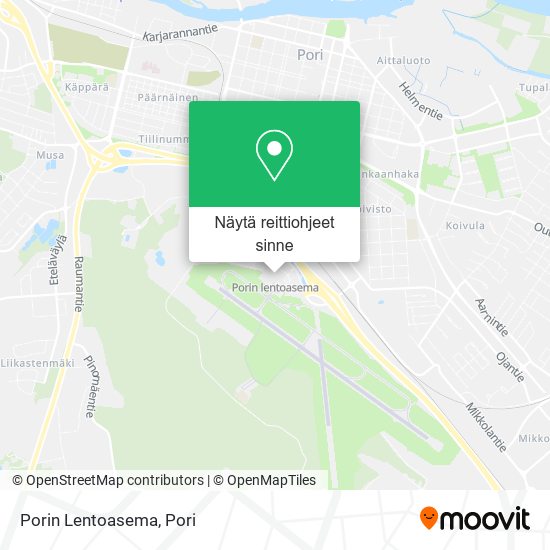 Kuinka päästä kohteeseen Porin Lentoasema kulkuvälineellä Bussi?