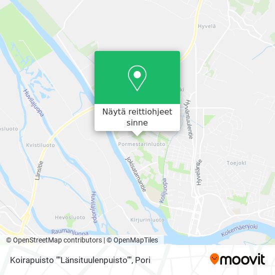 Koirapuisto ""Länsituulenpuisto"" kartta