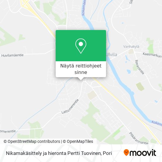 Nikamakäsittely ja hieronta Pertti Tuovinen kartta