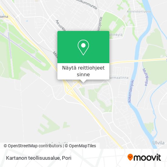 Kartanon teollisuusalue kartta