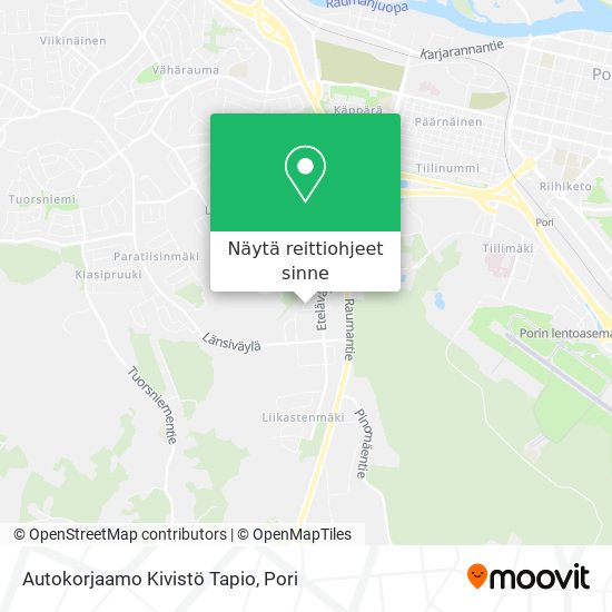 Autokorjaamo Kivistö Tapio kartta
