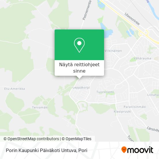 Porin Kaupunki Päiväkoti Untuva kartta