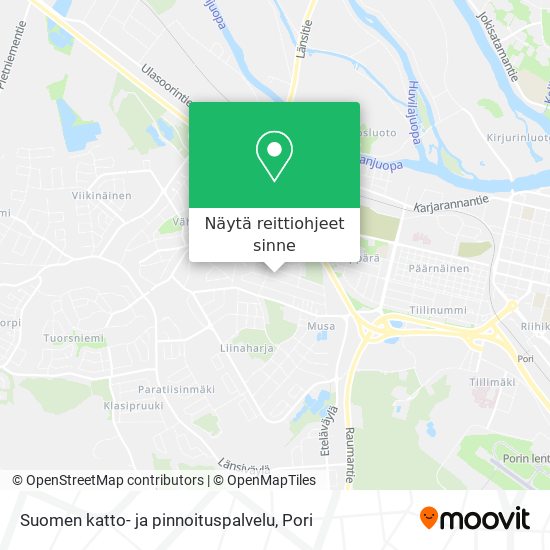 Suomen katto- ja pinnoituspalvelu kartta