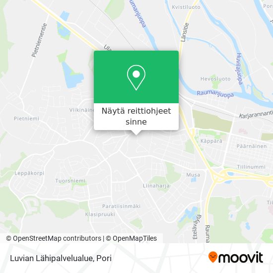 Luvian Lähipalvelualue kartta