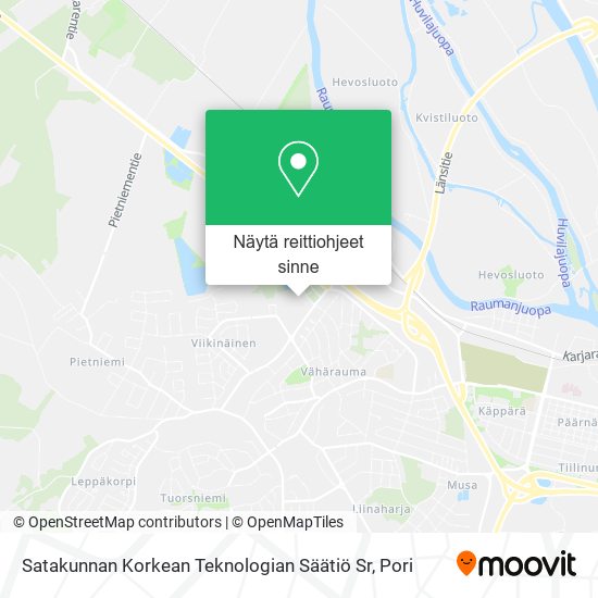 Satakunnan Korkean Teknologian Säätiö Sr kartta