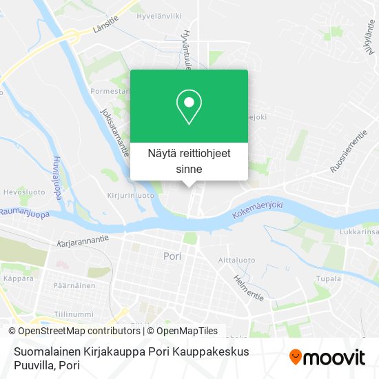 Suomalainen Kirjakauppa Pori Kauppakeskus Puuvilla kartta