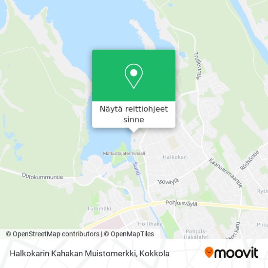 Halkokarin Kahakan Muistomerkki kartta