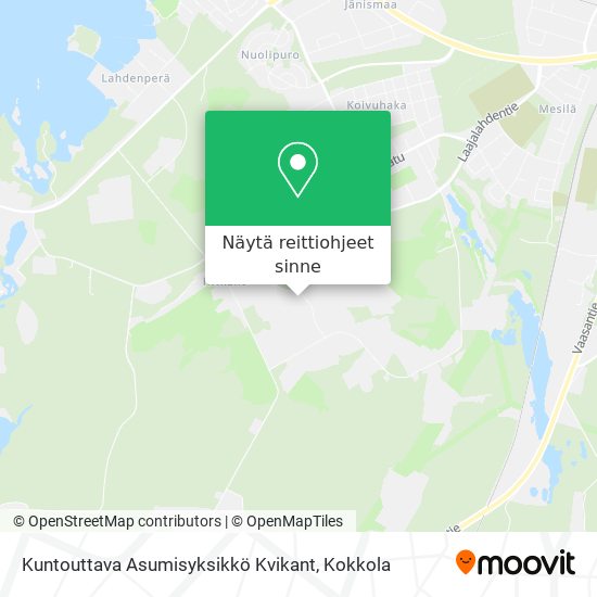 Kuntouttava Asumisyksikkö Kvikant kartta